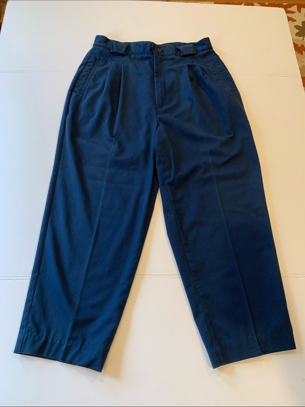 Cabin Creek *flawed Women’s Size 16 Navy Blue Pleated Super High Rise Chinos